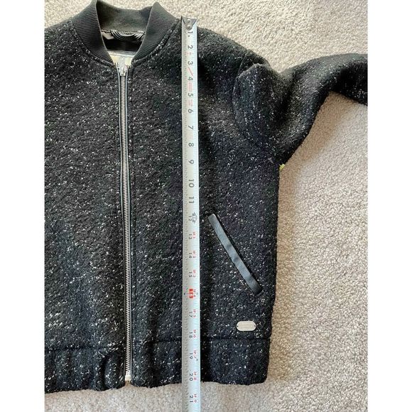 Abercrombie black speckled bomber jacket wool blend size S - Picture 8 of 12
